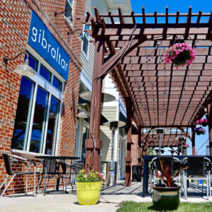 Photo of the exterior of Gibraltar, a restaurant across the street from Worthington at Township Square.